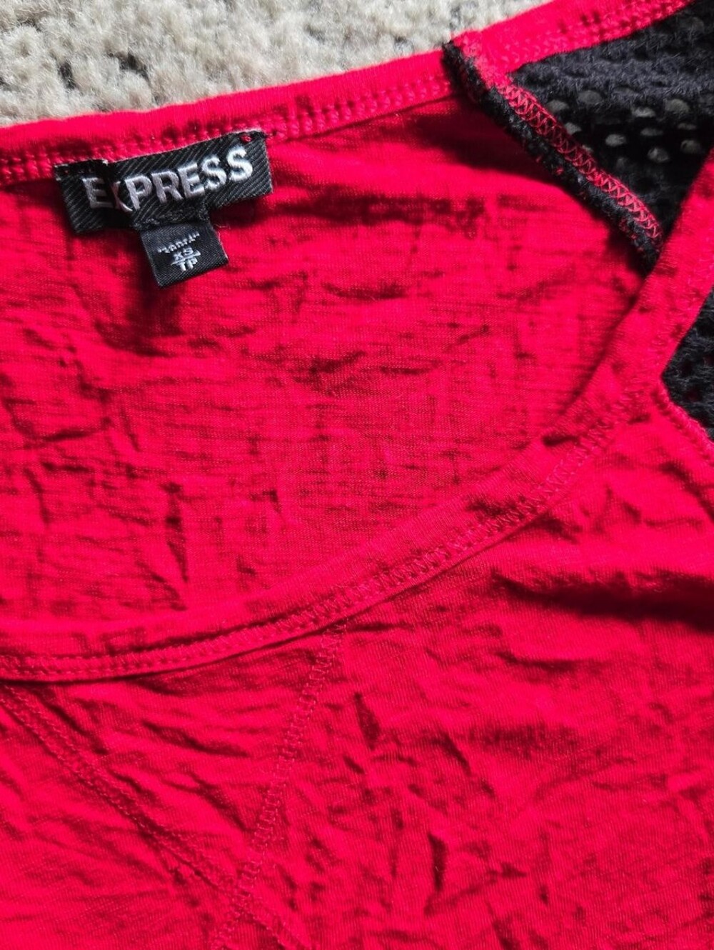 Express Punk Goth Fishnet Raglan Shirt - Picture 6 of 8